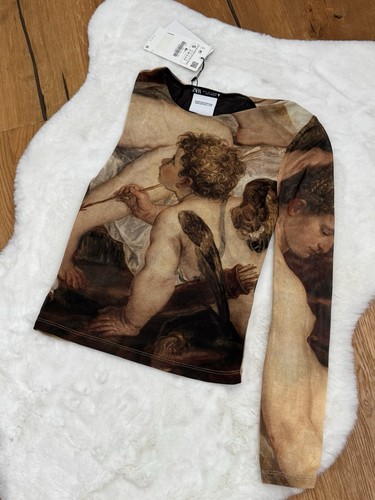 Zara Rare Renaissance Inspired Top Venus And Love Sheer Size S Women - Picture 9 of 23