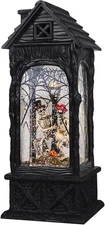 Halloween Ghost Projection Snow Globe Lantern with 6-Hour Timer, Lighted Plug-In