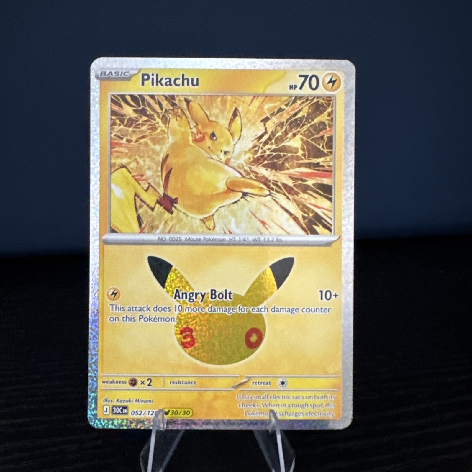 Pikachu 52/128 30th Celebration Anniversary- NEAR MINT