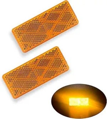 E-Mark DOT 4A CCC 2pcs Rectangle Reflector Self Adhesive Stick on Color: Amber