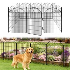 10 Panels No Dig Decorative Garden Dog Fence 40 in H X 24.16ft L  1 Lock 