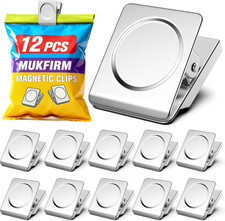 12 Pack Large Magnetic Clips Heavy Duty, Strong Magnet Clips for Notes, Fridge M