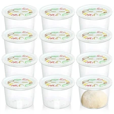 Rainmae 12pcs Pizza Dough Proofing Box Set with Lids, 1100ML Stackable Dough ...