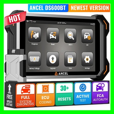 ANCEL DS600BT Car Diagnostic Tool Bidirectional OBD2 Scanner Key Programmer Scan