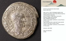 *Decius, Ancient Roman Provincial Silver Coin w/Description Card[E7305]7o5