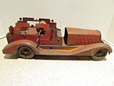 VINTAGE 1930s MARX GIRARD 14" PRESSED STEEL WINDUP FIRE ENGINE TRUCK