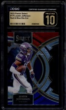 2023 Select Prizm Red Blue Die Cut 175 Justin Jefferson Premier CGC 10 PRISTINE
