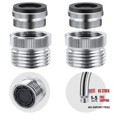 2 Pack Faucet to Hose Adapter with Aerator, Sink to Garden Hose Adapter,