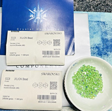 Swarovski 5328 6mm PERIDOT AB Seal Pack 360pcs Austrian Bicone Rare Crystals