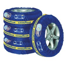 GOODYEAR Reifentaschen Set 4tlg blau-gelb, Reifenschutzhülle, bis 17 Zoll