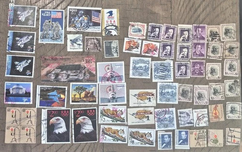 HIGH DENOMINATION US STAMPS Collection Used Lot 50+ Real Nice Unchecked See Pics