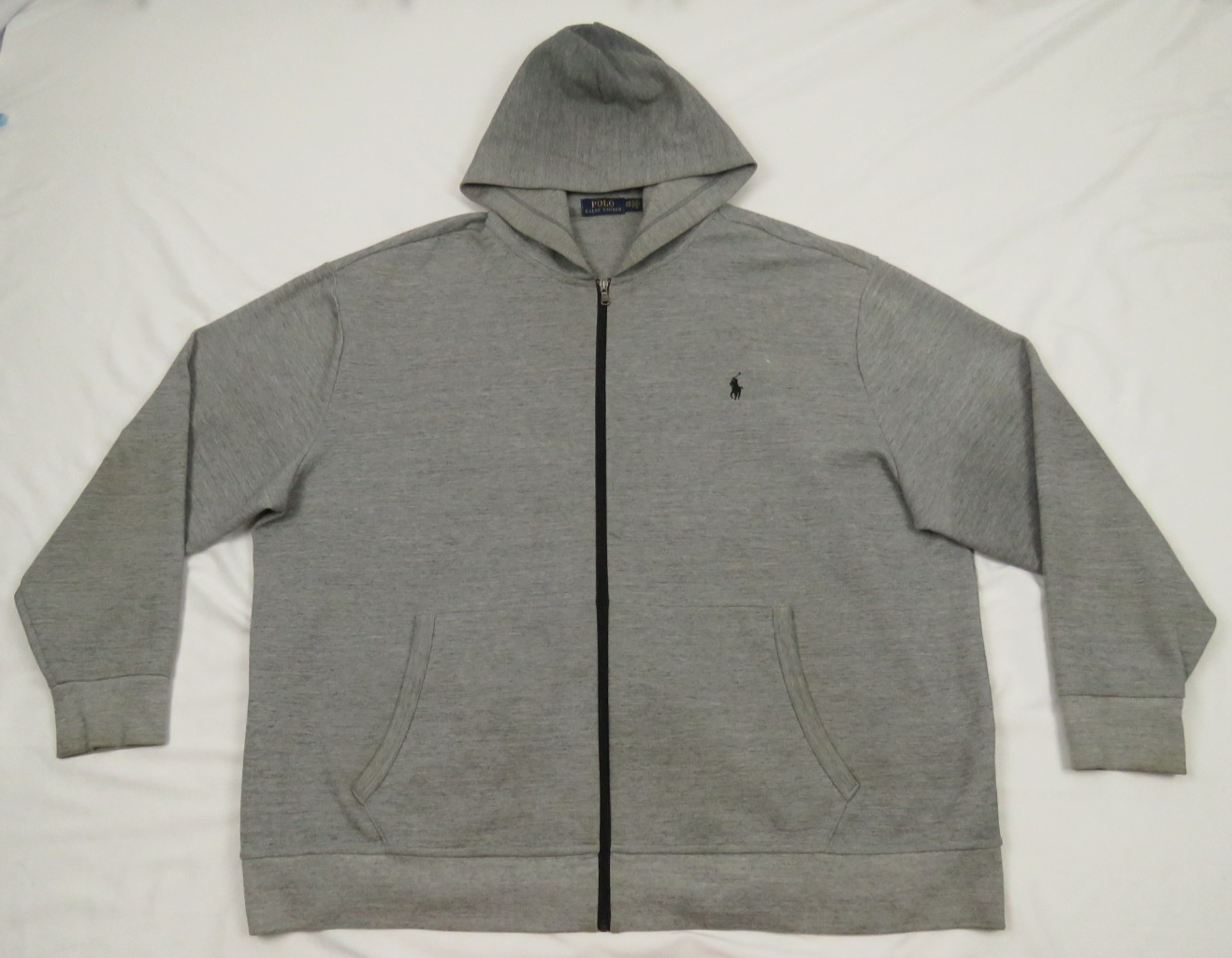 Ralph Lauren Polo Pony Felpa con Cappuccio Grigio Full Zip Giacca 3XB