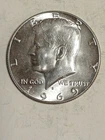 1969 Kennedy 50c Coin (1) , 40% Silver, Circulated, Free Shipping
