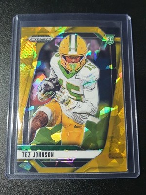 Tez Johnson - Prizm Draft Picks 2025 - Buccaneers, Oregon Ducks - Gold Ice - RC