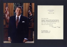 Ronald Reagan 40th US PRESIDENT TOP autograph, typed letter signed & mounted