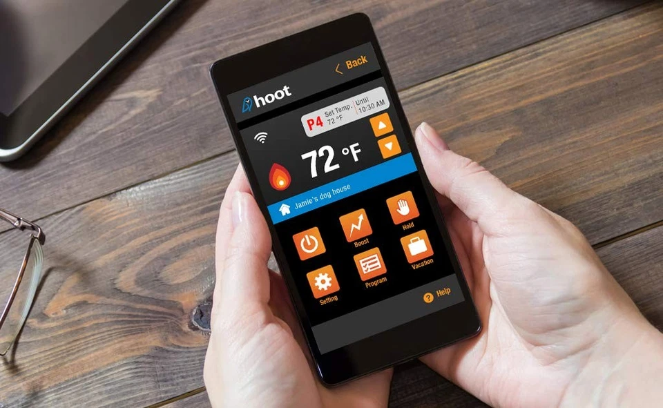 K901-W Hoot WiFi Line Voltage Smart Programmable Thermostat, 120/208/240V, Si... - Image 2 of 4