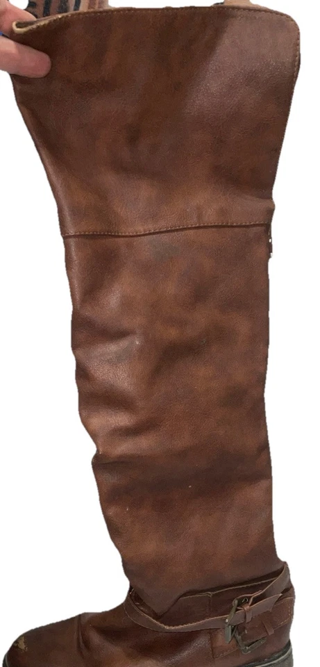 shoe dazzle brown knee high boots two buckles Size 6.5 - Imagem 3 de 3