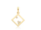 9ct Yellow Gold Small Square Pendant with Czs 0.47g