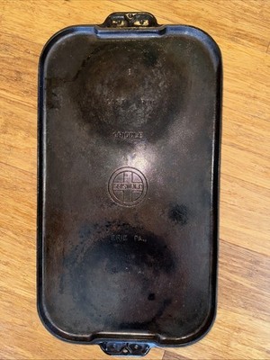 Griswold #8 Vintage 1930s Cast Iron Griddle Block Logo 908 ERIE20