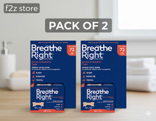 Breathe Right Extra Strength Tan Nasal Strips 72 Tan Strips New Pack of 2 