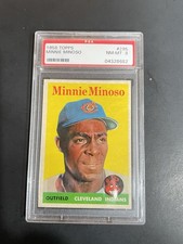 1958 TOPPS MINNIE MINOSO, #295, PSA 8, HOF (Free Shipping On Any 3!)