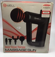 B Well Deep Tissue Massage Gun – 6 Speeds / 4 TipsBlack Powerful Relief Massager