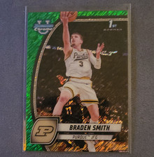 Topps 2024-25 Bowman University Chrome Braden Smith #12 Green Refractor Purdue