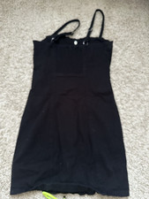 Forever 21 Black Solid Button Front Strappy Mini Dress Sleeveless Women S