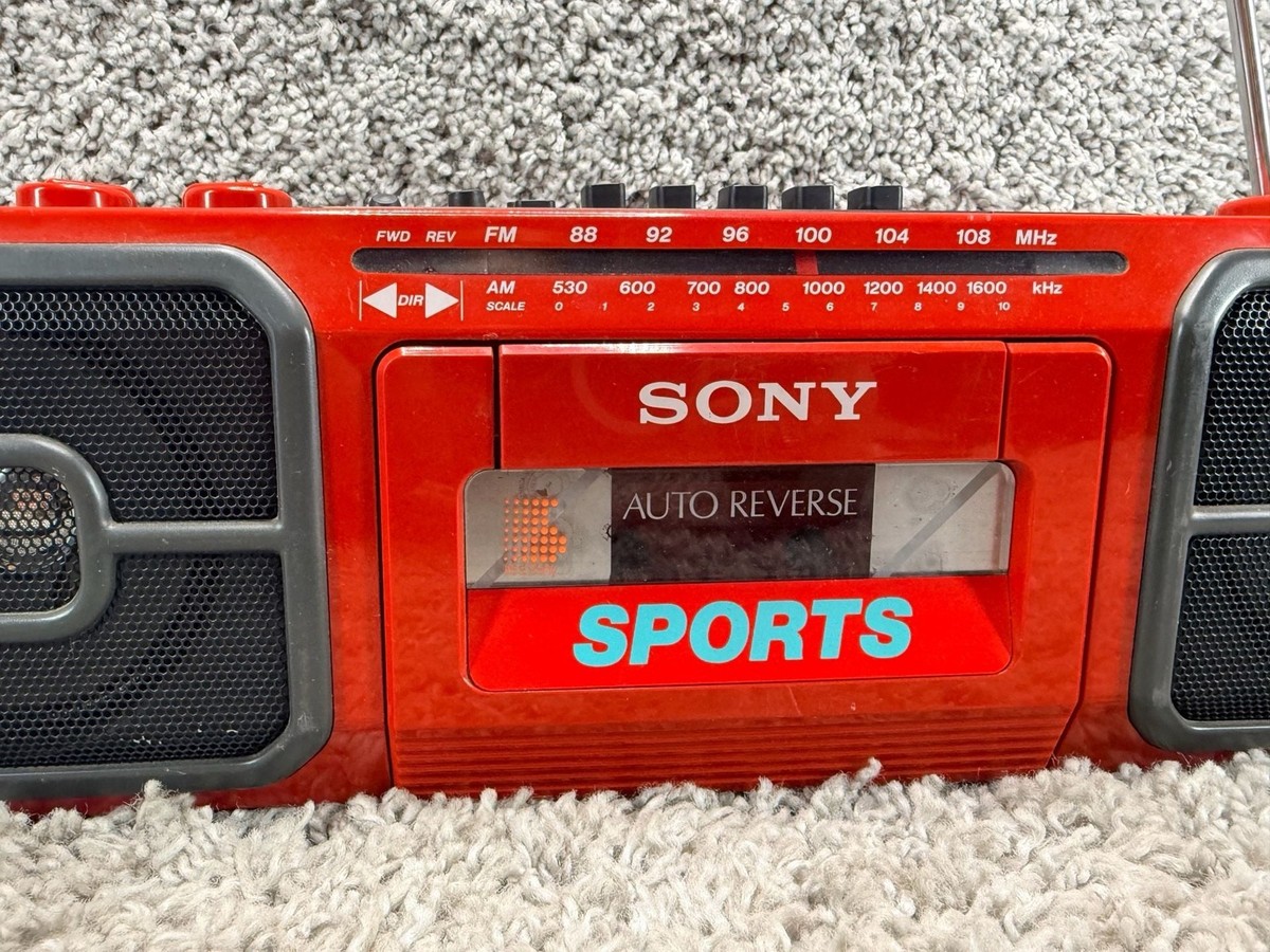 Vintage Sony Sports CFS-950 Red Stereo Cassette-Corder AM/FM Radio