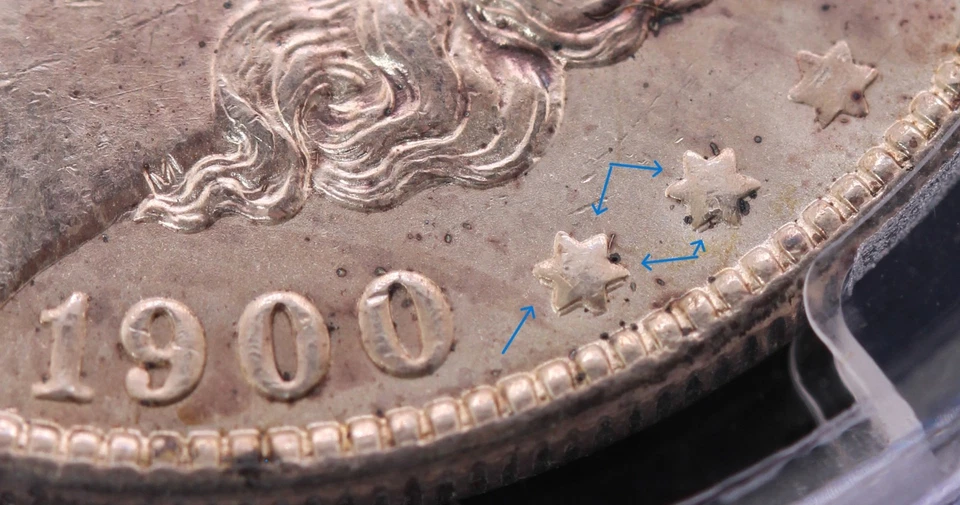 1900-O Morgan Silver Dollar PCG MS 63 CAC VAM-15 "Double Stars". TOP 100 - Image 2 of 4