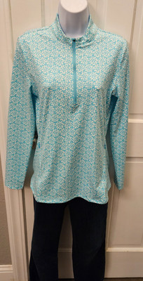 NWT Sigrid Olsen Women s Golf Tennis Floral 1/4 Zip Long Sleeve Shirt Cover Sz S