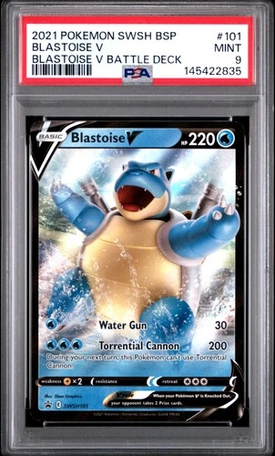 2021 POKEMON SWSH BLACK STAR PROMO BLASTOISE V BATTLE DECK BLASTOISE V PSA 9