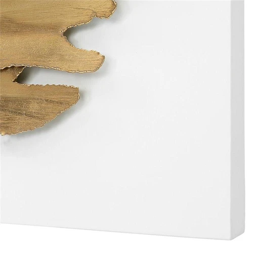 Uttermost Lev Contemporary Iron Metal Wall Decor in Antique Gold/White - Picture 6 of 8