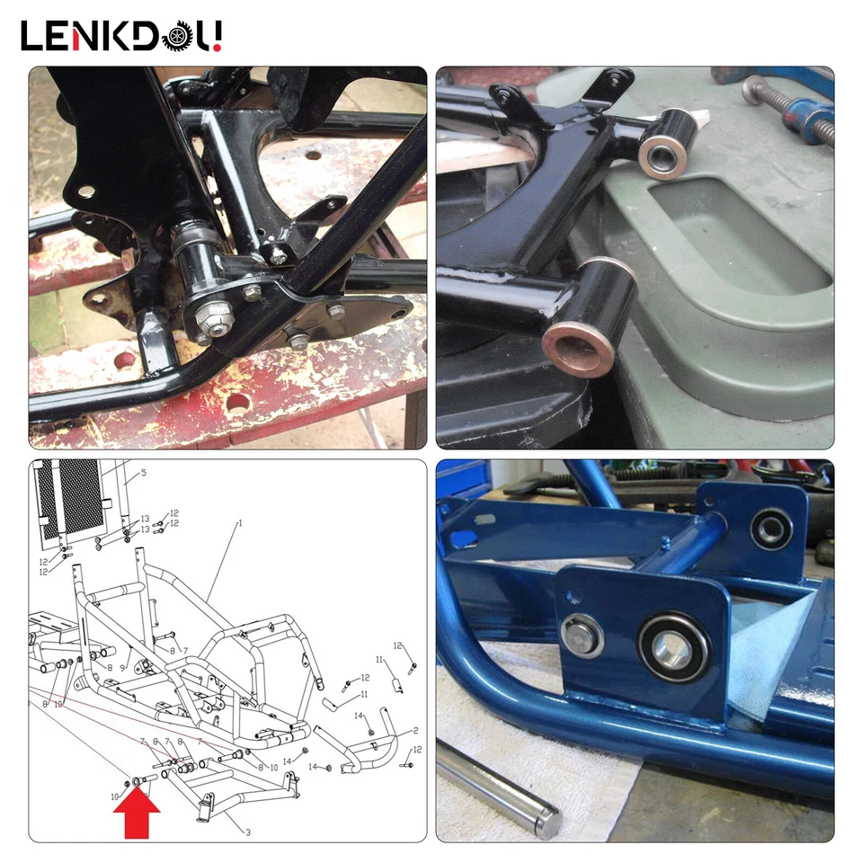 8PCS UTV Short Bushing Swing Arm #9060-050003 For CF-Moto UFORCE ZFORCE 500 800  Foto 3 de 4