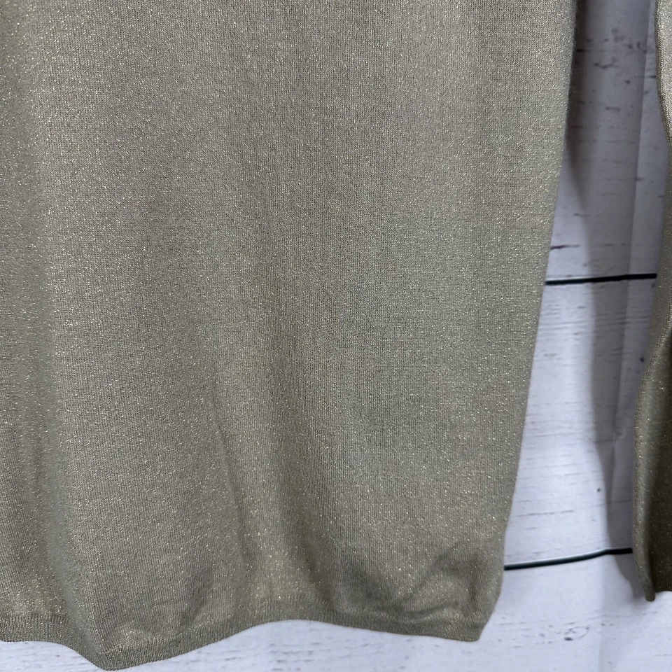 Brunello Cucinelli Sweater Womens Small Silk Cashmere Gold Speckled Metallic - Image 2 of 4