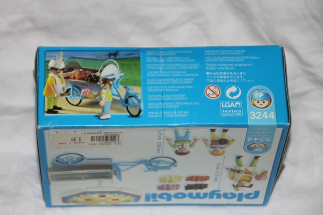 Playmobil Vendeur De Glaces Avec Tricycle Bleu 3244 - Figurine Playmobil Occasion Complète