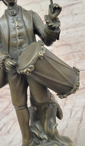 A Drummer Boy Confederate Civil War Soldier Real Bronze Sculpture Figurine - Picture 8 of 10