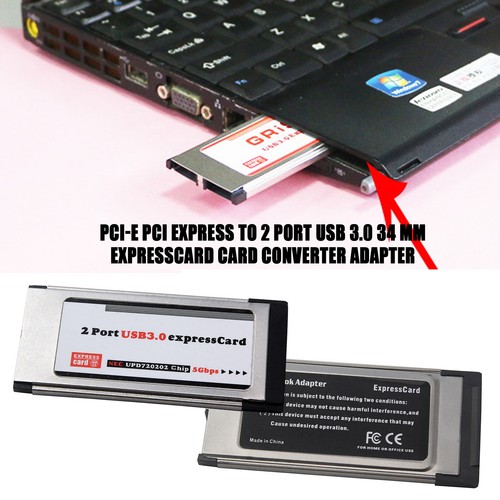 PCI-E PCI Express To 2 Port USB 3.0 34 mm Expresscard Card Converter Adapter oOC - Afbeelding 12 van 15