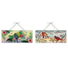 Wooden Hanging Sign Plaque With Ropes For Decorative Store Wall Home Office