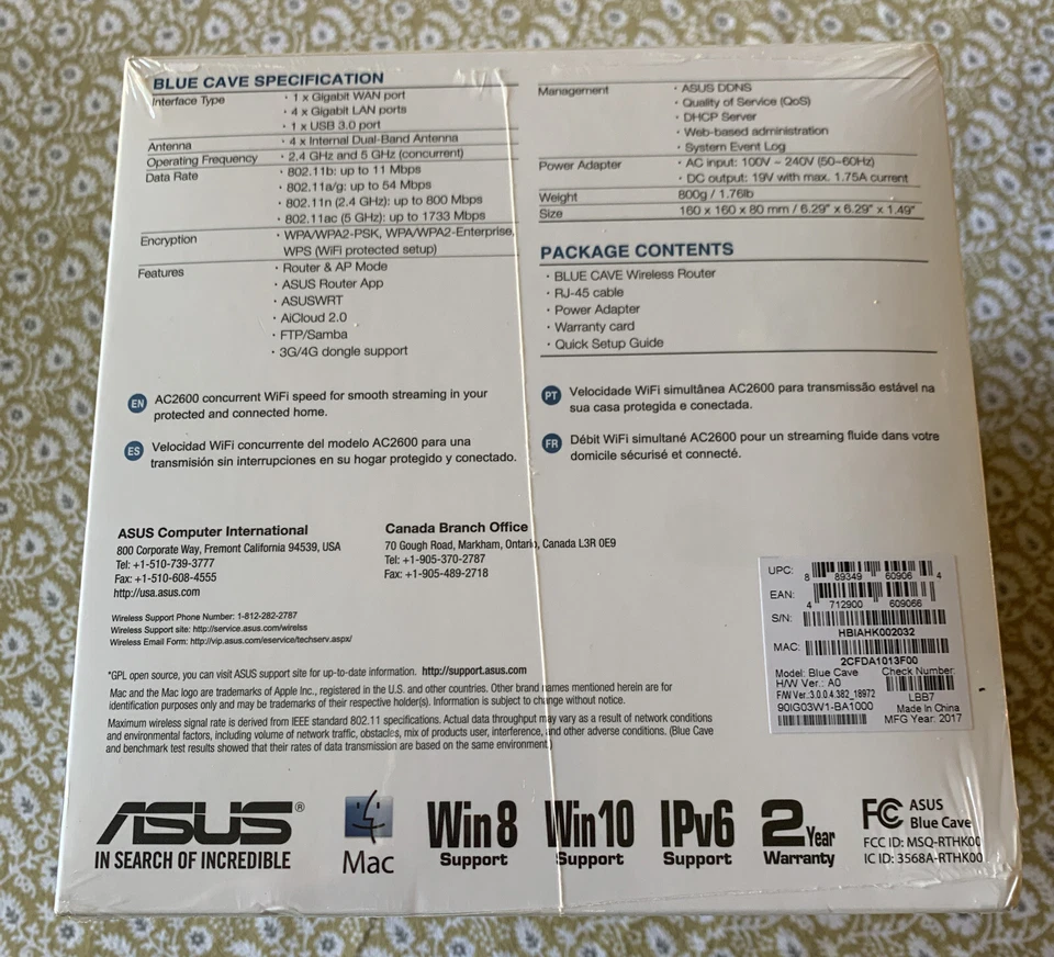 New in Box Asus Blue Cave AC2600 Dual Band WiFi Wireless Router For Smart Home - Image 4 of 4