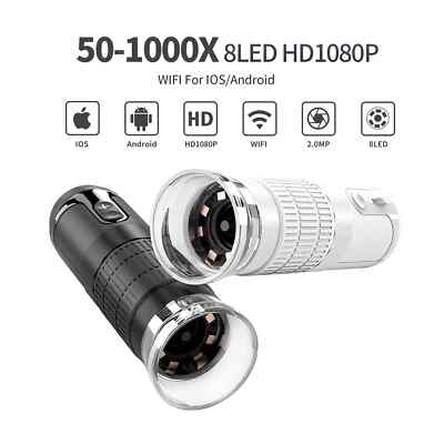 Digital Microscope Wireless Handheld USB Microscopes 1000X Zoom Fixed Focus