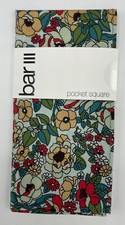 Bar III Men's Pocket Square  White Multicolor  Floral  NEW MSRP: 35.