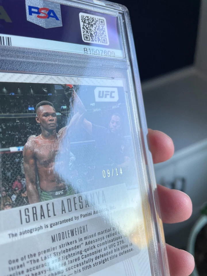 Israel Adesayna Throwback Auto Premium Prizm - 2023 Panini Prizm UFC - PSA 10 GM - Image 4 of 4