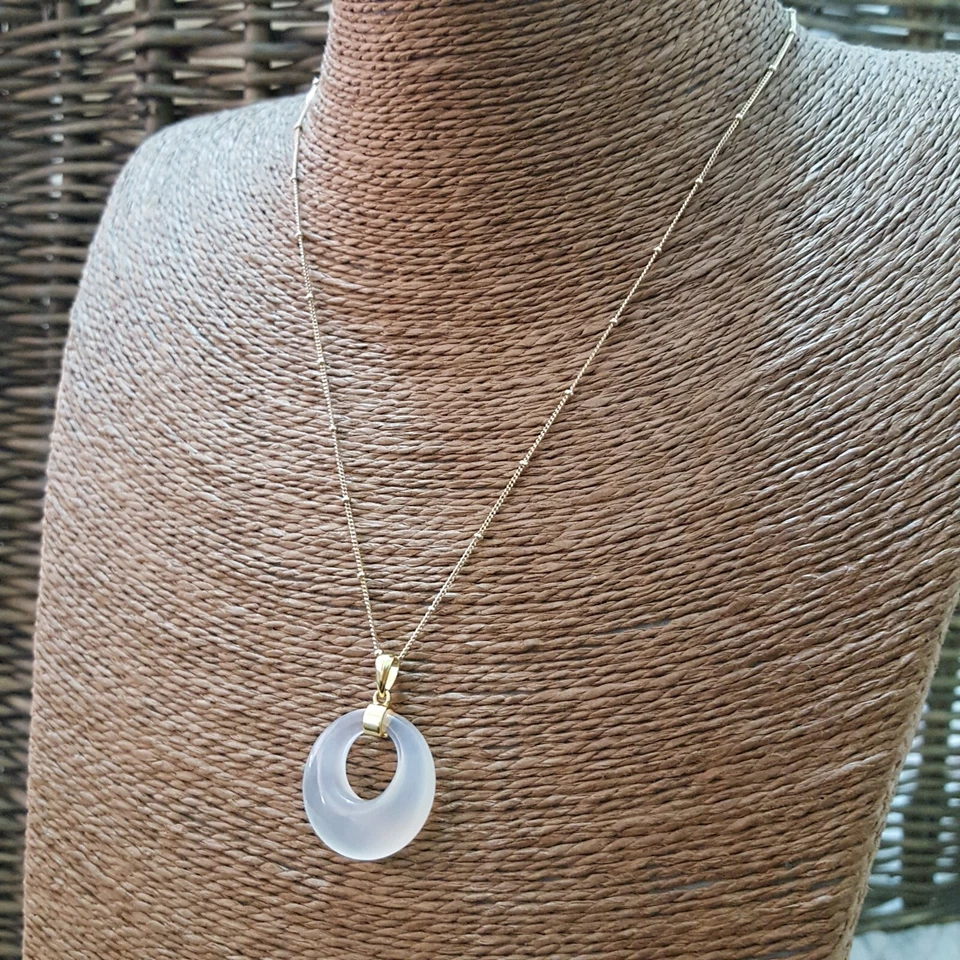 925 Sterling Silver Necklace, Gold Plated, Natural Lemon Quartz Pendant  - Image 4 of 4