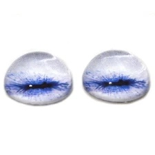 Pair High Dome Pale Blue Goat Half Sphere Glass Eyes for Taxidermy Jewelry