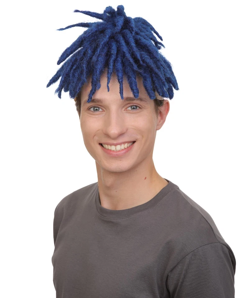 Peluca Updo Dreadlock azul oscuro rapero americano para hombre adulto, HM-1508 Foto 2 de 4