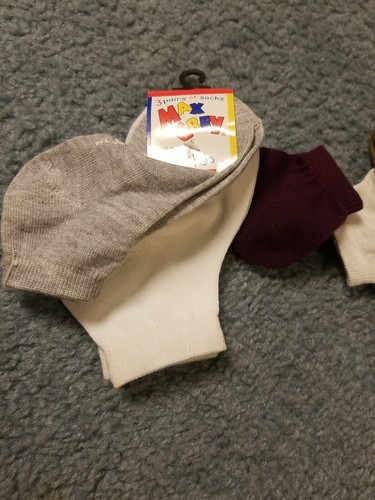 Max Grey Socks For Kids Size 6-8, Six Pairs - Picture 2 of 6