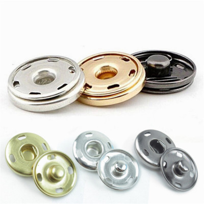 50 Sets Metal Sew-On Snap Fasteners - 3/4 Inch (19mm) Silver Brass Press Studs For DIY Crafts