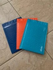 NEW Lot of 3 Ebay Branded Self Sealing Bubble Mailers, 8x10, Navy Blue/Blue/Red