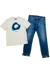 Gas Jeans 2p set mens 100 Authentic Jeans size 33 L32 and t-shirt Large